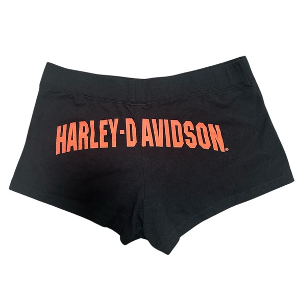 Harley-Davidson Women's Black and Orange Shorts - Picture 1 of 2